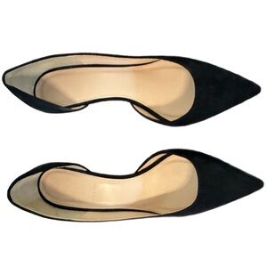 J. Crew Black Pointed-Toe Suede Pumps